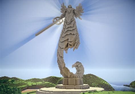 Minecraft Angle Statue Tutorial & Download An angelic statue to watch over your world. . Minecraft angel statue